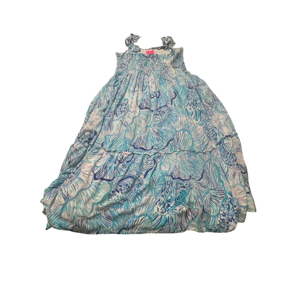 Lilly Pulitzer Rivera Midi Dress Fishfull Thinking Size Large
